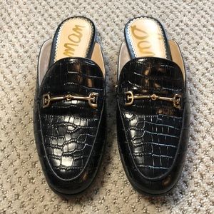Sam Edelman Black Croc Mule